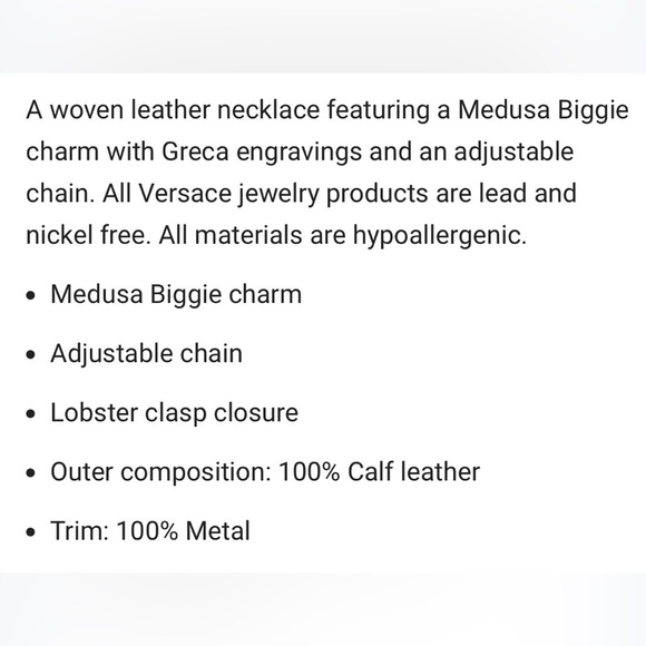 Versace Leather Biggie Necklace - Picture 6 of 8